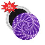 Glossy Purple  Beaded Spiral Fractal 2.25  Magnet (10 pack)