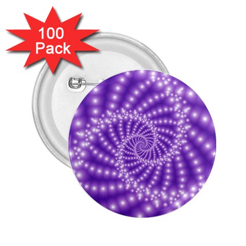 Glossy Purple  Beaded Spiral Fractal 2.25  Button (100 pack) from ArtsNow.com Front