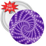 Glossy Purple  Beaded Spiral Fractal 3  Button (100 pack)