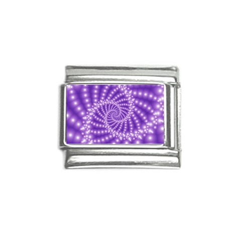 Glossy Purple  Beaded Spiral Fractal Italian Charm (9mm) from ArtsNow.com Front