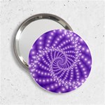 Glossy Purple  Beaded Spiral Fractal 2.25  Handbag Mirror