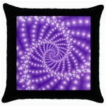 Glossy Purple  Beaded Spiral Fractal Throw Pillow Case (Black)