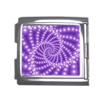 Glossy Purple  Beaded Spiral Fractal Mega Link Italian Charm (18mm)