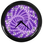 Glossy Purple  Beaded Spiral Fractal Wall Clock (Black)