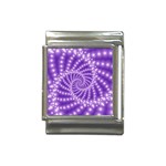 Glossy Purple  Beaded Spiral Fractal Italian Charm (13mm)