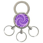 Glossy Purple  Beaded Spiral Fractal 3-Ring Key Chain