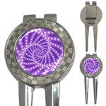 Glossy Purple  Beaded Spiral Fractal 3-in-1 Golf Divot