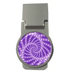 Glossy Purple  Beaded Spiral Fractal Money Clip (Round)