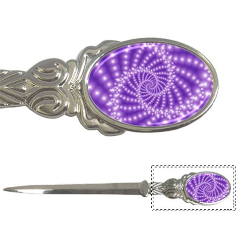 Glossy Purple  Beaded Spiral Fractal Letter Opener from ArtsNow.com Front