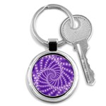 Glossy Purple  Beaded Spiral Fractal Key Chain (Round)