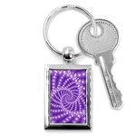 Glossy Purple  Beaded Spiral Fractal Key Chain (Rectangle)