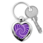 Glossy Purple  Beaded Spiral Fractal Key Chain (Heart)