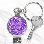 Glossy Purple  Beaded Spiral Fractal Nail Clippers Key Chain