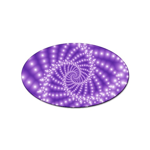 Glossy Purple  Beaded Spiral Fractal Sticker (Oval) from ArtsNow.com Front