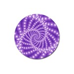 Glossy Purple  Beaded Spiral Fractal Magnet 3  (Round)