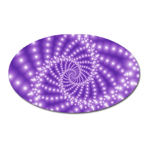 Glossy Purple  Beaded Spiral Fractal Magnet (Oval) from ArtsNow.com Front