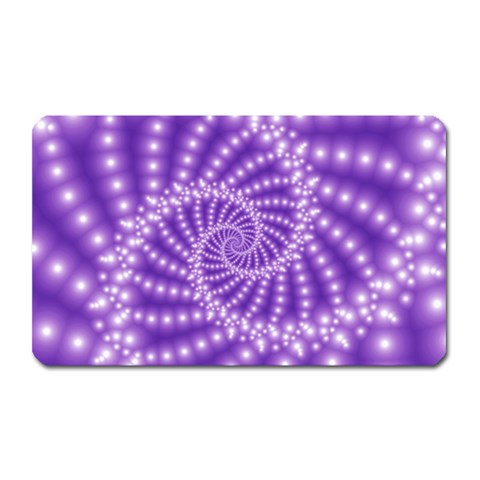 Glossy Purple  Beaded Spiral Fractal Magnet (Rectangular) from ArtsNow.com Front