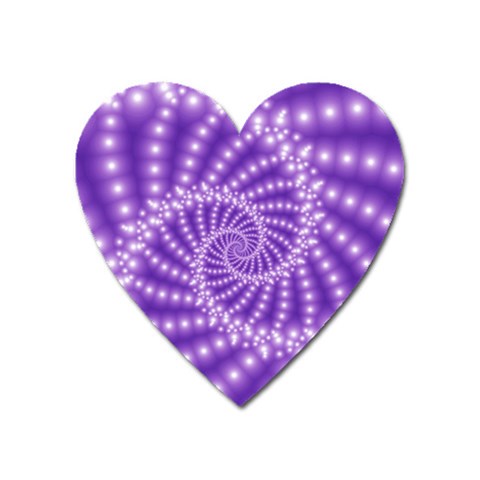 Glossy Purple  Beaded Spiral Fractal Magnet (Heart) from ArtsNow.com Front