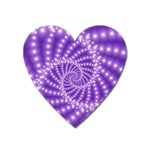 Glossy Purple  Beaded Spiral Fractal Magnet (Heart)