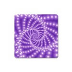 Glossy Purple  Beaded Spiral Fractal Magnet (Square)