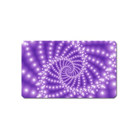 Glossy Purple  Beaded Spiral Fractal Magnet (Name Card) from ArtsNow.com Front