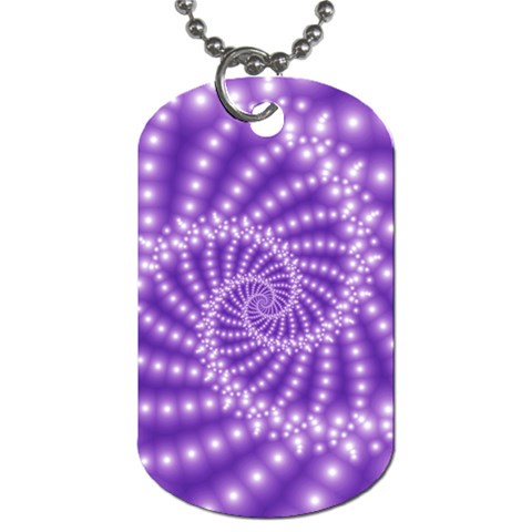 Glossy Purple  Beaded Spiral Fractal Dog Tag (One Side) from ArtsNow.com Front