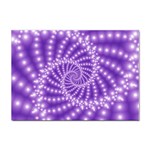 Glossy Purple  Beaded Spiral Fractal Sticker A4 (10 pack)