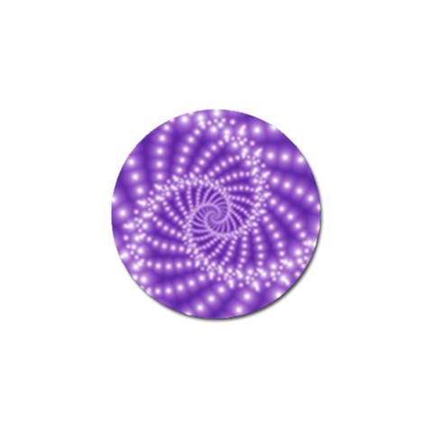 Glossy Purple  Beaded Spiral Fractal Golf Ball Marker (4 pack) from ArtsNow.com Front