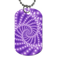 Glossy Purple  Beaded Spiral Fractal Dog Tag (Two Sides) from ArtsNow.com Front