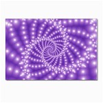 Glossy Purple  Beaded Spiral Fractal Postcard 4 x 6  (Pkg of 10)