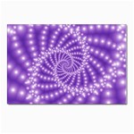 Glossy Purple  Beaded Spiral Fractal Postcard 5  x 7 