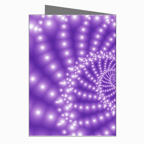 Glossy Purple  Beaded Spiral Fractal Greeting Card from ArtsNow.com Right