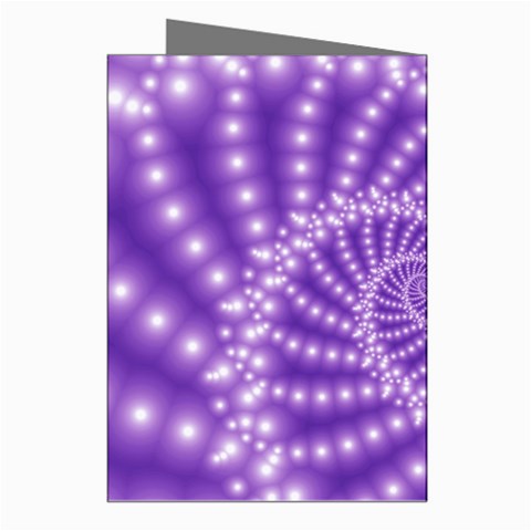 Glossy Purple  Beaded Spiral Fractal Greeting Cards (Pkg of 8) from ArtsNow.com Right