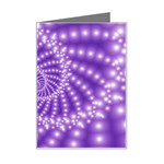 Glossy Purple  Beaded Spiral Fractal Mini Greeting Card