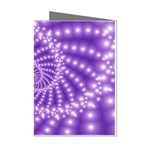 Glossy Purple  Beaded Spiral Fractal Mini Greeting Cards (Pkg of 8)