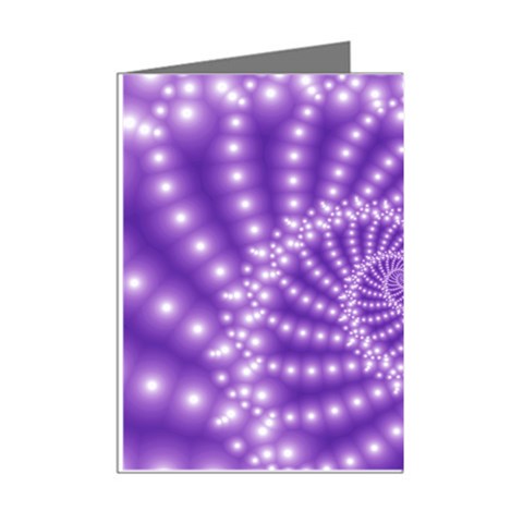 Glossy Purple  Beaded Spiral Fractal Mini Greeting Cards (Pkg of 8) from ArtsNow.com Right