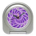 Glossy Purple  Beaded Spiral Fractal Travel Alarm Clock