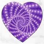 Glossy Purple  Beaded Spiral Fractal Jigsaw Puzzle (Heart)