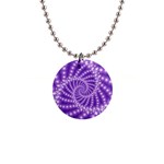 Glossy Purple  Beaded Spiral Fractal 1  Button Necklace