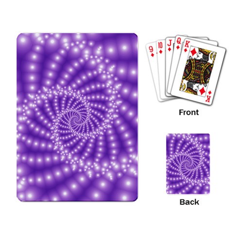 Glossy Purple  Beaded Spiral Fractal Playing Cards Single Design from ArtsNow.com Back