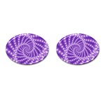 Glossy Purple  Beaded Spiral Fractal Cufflinks (Oval)