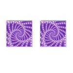 Glossy Purple  Beaded Spiral Fractal Cufflinks (Square)