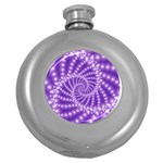 Glossy Purple  Beaded Spiral Fractal Hip Flask (5 oz)