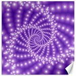 Glossy Purple  Beaded Spiral Fractal Canvas 12  x 12 