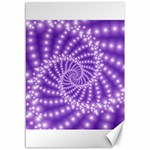 Glossy Purple  Beaded Spiral Fractal Canvas 12  x 18 