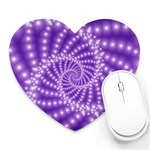 Glossy Purple  Beaded Spiral Fractal Heart Mousepad