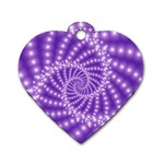 Glossy Purple  Beaded Spiral Fractal Dog Tag Heart (One Side)