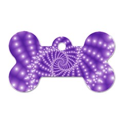 Glossy Purple  Beaded Spiral Fractal Dog Tag Bone (Two Sides) from ArtsNow.com Front