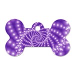 Glossy Purple  Beaded Spiral Fractal Dog Tag Bone (Two Sides)