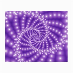 Glossy Purple  Beaded Spiral Fractal Small Glasses Cloth (2 Sides) from ArtsNow.com Front